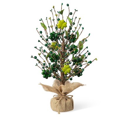 Glitzhome 18" St Patrick's Shamrock And Berry T able Tree