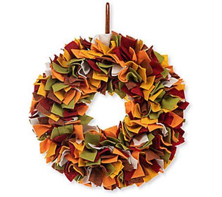 Glitzhome 19.25"D Fall Multi Color Felt Wreath