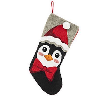 Glitzhome 20.5"L Penguin Hooked Christmas Stock ng