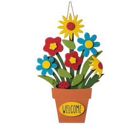 Glitzhome 22" Wooden Blooming Flowers Wall Deco r