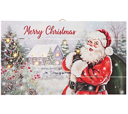 Glitzhome 24" LED Lighted Christmas Wall Pictur e Decor