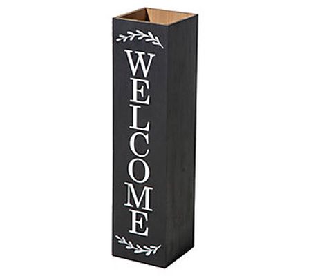 Glitzhome 30" WELCOME Wood Boxed Porch Sign And Planter