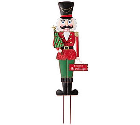 Glitzhome 36" Holiday Ready Christmas Nutcracke r Yard Stake