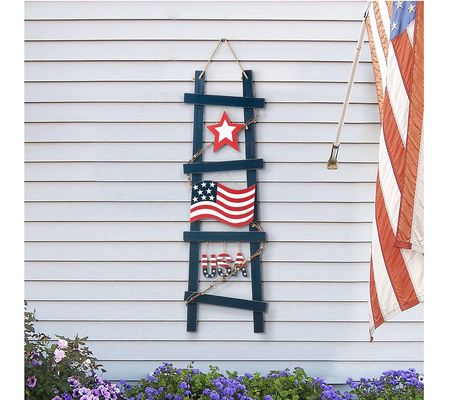 Glitzhome 36" Patriotic Americana Ladder Shaped USA Porch Sig