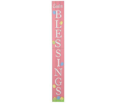 Glitzhome 60" Easter Blessings Wooden Pastel Po ch Sign