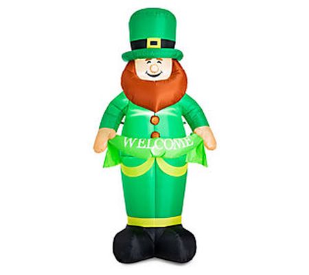 Glitzhome 8ft St. Patrick's Lucky Leprechaun La wn Inflatable