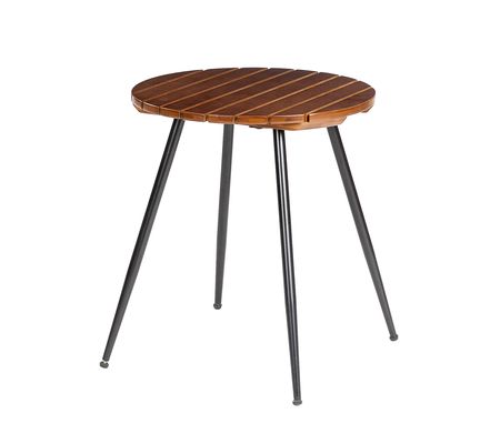 Glitzhome Bamboo Slatted Round Accent Office Ta ble