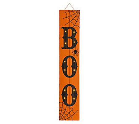 Glitzhome Boo-Tacular LED Lighted Wooden Porch Sign
