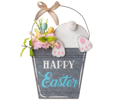 Glitzhome Bottoms Up Bunny Easter Hanging Wall ecor