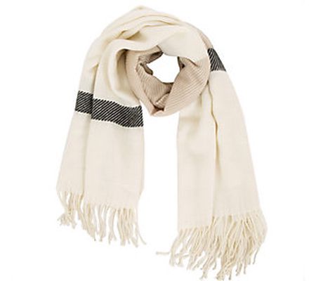 Glitzhome Cookies and Cream Scarf with Fringe