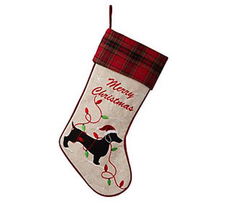 Glitzhome Dachshund Dog Christmas Stocking