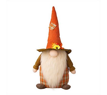 Glitzhome Fall Fabric Gnome Standing Decor Cute Hat and Beard