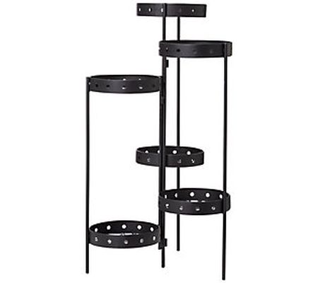 Glitzhome Foldable Multitiered Metal Plant or D isplay Stand