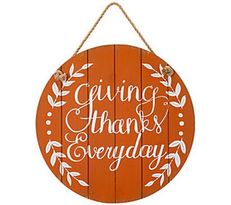 Glitzhome GIVING THANKS Wooden Thanksgiving  15 " Wall Sign