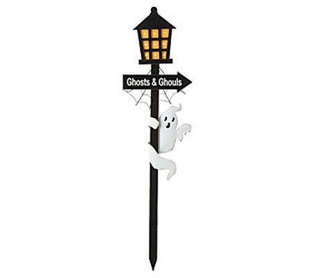 Glitzhome LED Lighted Halloween Haunted House Y ard Stake