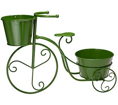 Glitzhome Metal Green Bicycle Plant Stand