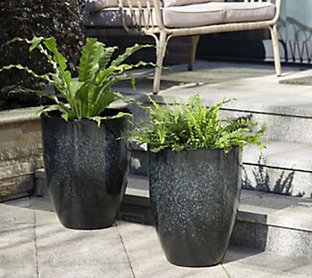 Glitzhome Milkyway Indoor Outdoor Tall Planters Set of 2