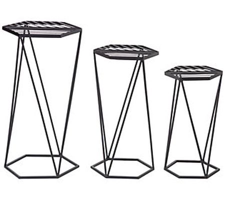 Glitzhome Modern Hexagon Plant Stands or Accent Tables S/3