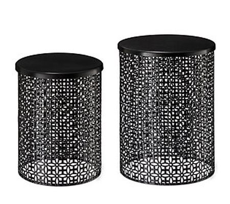 Glitzhome Multifunctional Woven Garden Stools o r Tables S/2