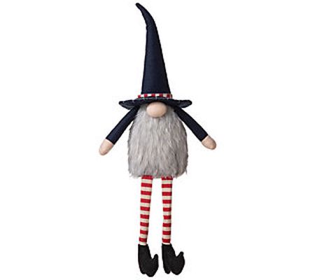 Glitzhome Patriotic Posable Hat Gnome Sitter