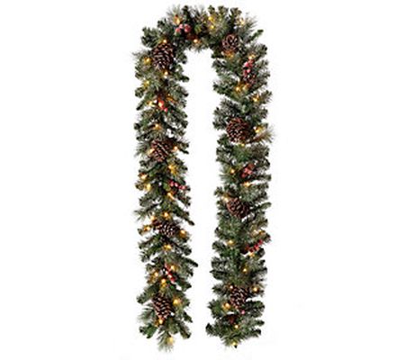 Glitzhome Pre Lit Pinecone Christmas Garland W/ LED Light