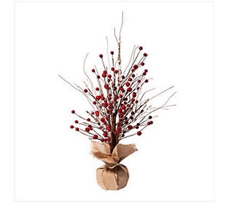 Glitzhome Red Berry Sprigs Table Top Christmas Decor