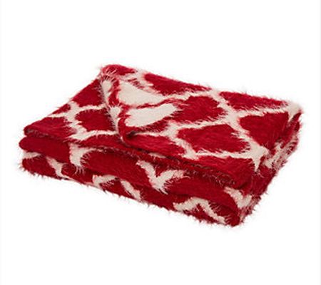 Glitzhome Reversible Knitted Eyelash Yarn Throw Blanket