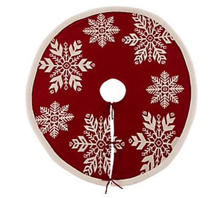 Glitzhome Snowflake Desgin Acrylic Christmas Tr ee Skirt