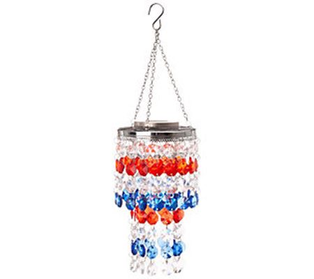 Glitzhome Solar Hanging Chandelier with Acrylic Jewel Beads