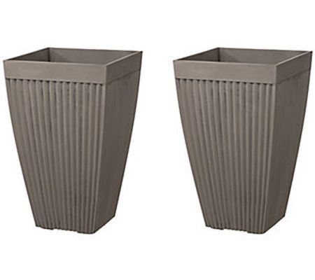 Glitzhome Sophisticated Farmhouse Indoor Outdoo r Planter S/2