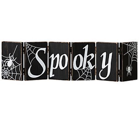 Glitzhome SPOOKY&WICKED Halloween Wooden Table Top Sign