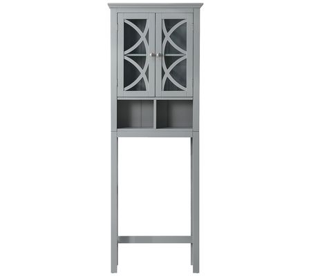 Glitzhome Tall Decorative Gray Bathroom Storage Cabinet
