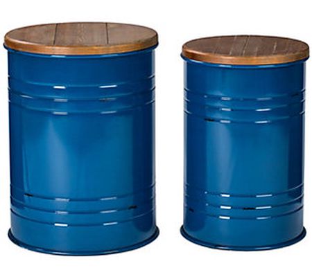 Glitzhome Versitile Farmhouse Storage Table or tool Set of 2