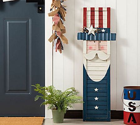 Glitzhome Welcome Home Patriotic Uncle Sam Porch Sign