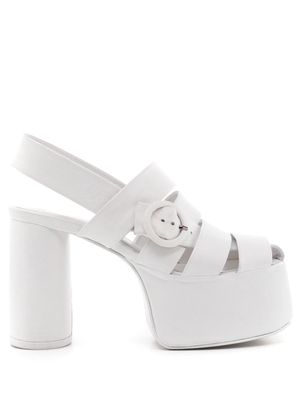 Gloria Coelho asymmetric-buckle platform sandals - White
