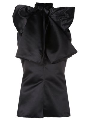 Gloria Coelho bow-detail backless blouse - Black