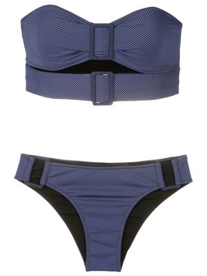 Gloria Coelho buckle-detail bandeau bikini - Blue