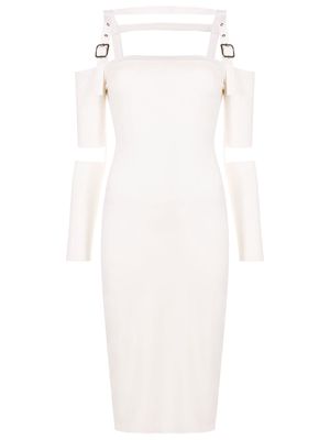 Gloria Coelho buckle-detail off-shoulder dress - White