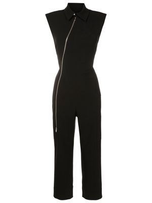 Gloria Coelho classic-collar zip-up jumpsuit - Black