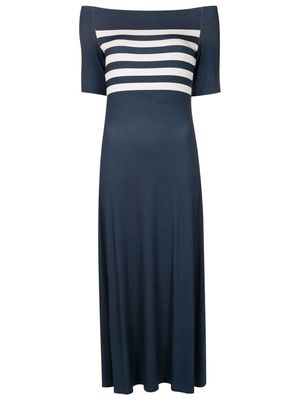 Gloria Coelho colour-block striped long dress - Blue