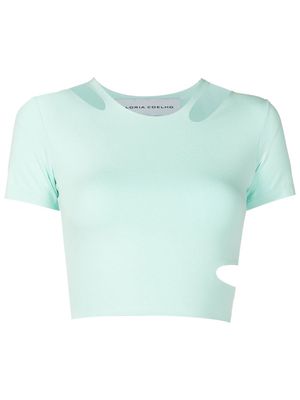 Gloria Coelho cropped cut-out detail top - Green
