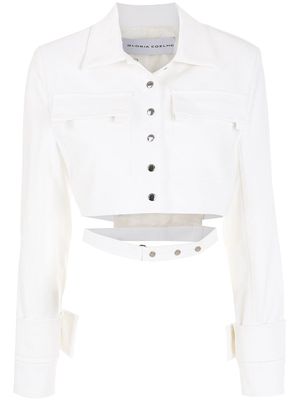 Gloria Coelho cut-out cropped shirt - White