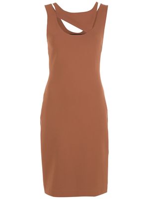 Gloria Coelho cut-out detail sleeveless dress - Brown
