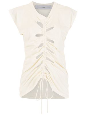 Gloria Coelho cut-out drawstring T-shirt - White