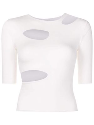 Gloria Coelho cut-out half-sleeved T-shirt - White