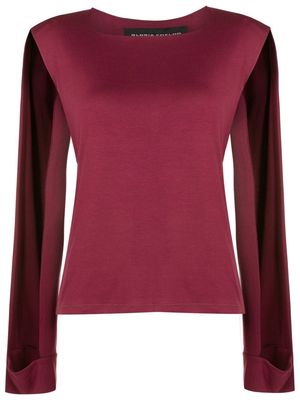 Gloria Coelho cut-out square-neck top - Red