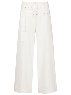 Gloria Coelho double-buckle wide-leg trousers - White