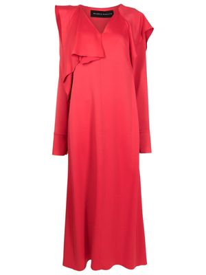 Gloria Coelho draped satin maxi dress - Red