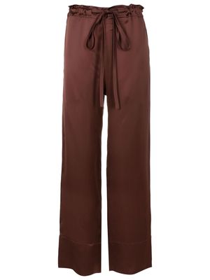 Gloria Coelho drawstring silk trousers - Brown