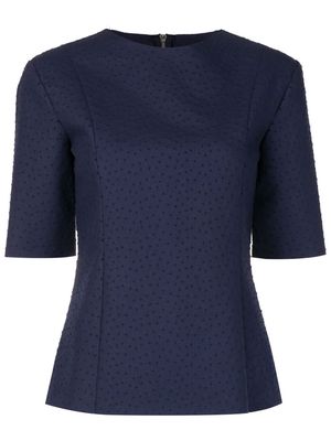 Gloria Coelho embroidered short-sleeved top - Blue